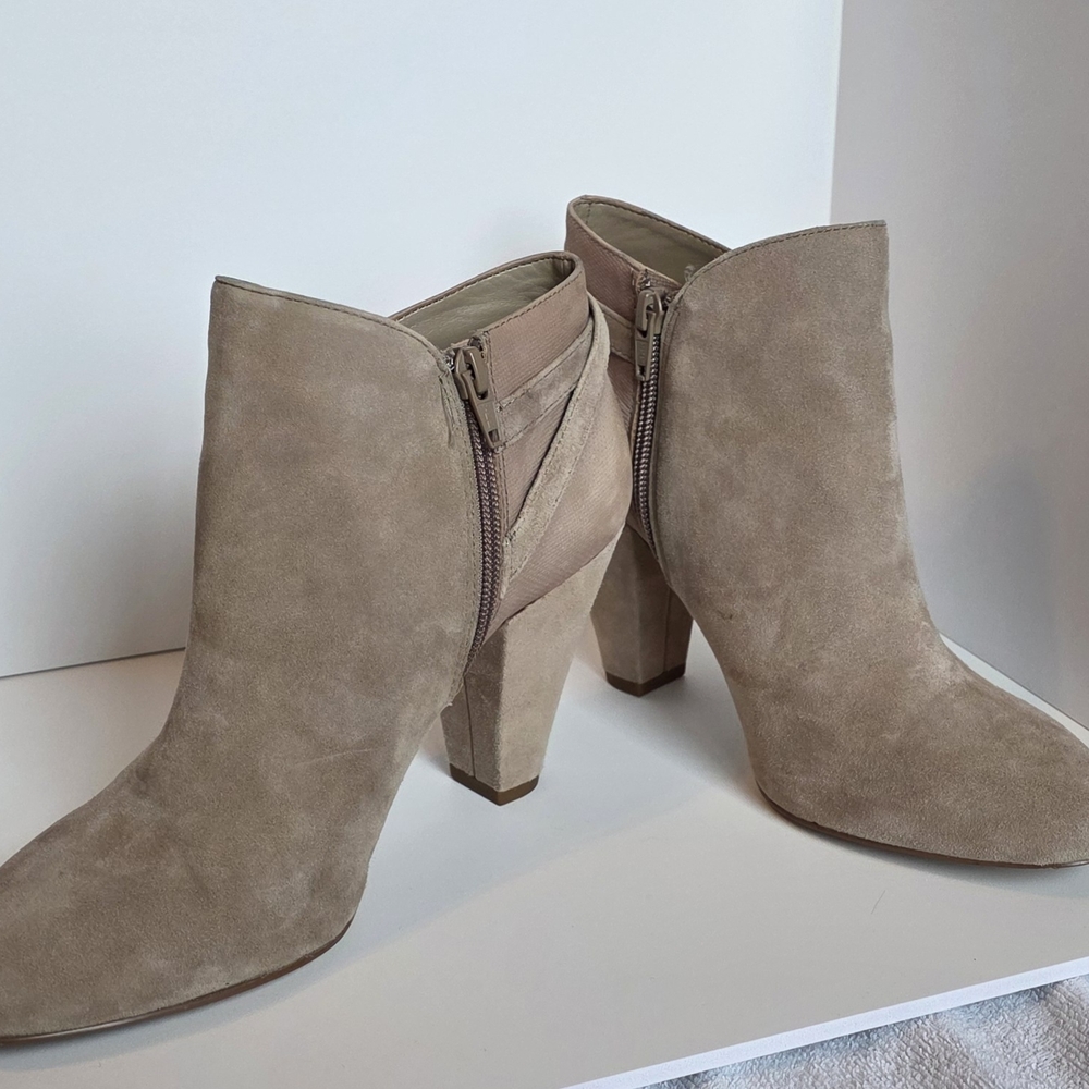 Gianni Bini Taupe Suede Ankle Booties
